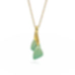 Fossilized Opal Pendants Necklace in 18k Yellow Gold