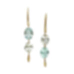 Aquamarine Double Drop Earrings in 18k Yellow Gold