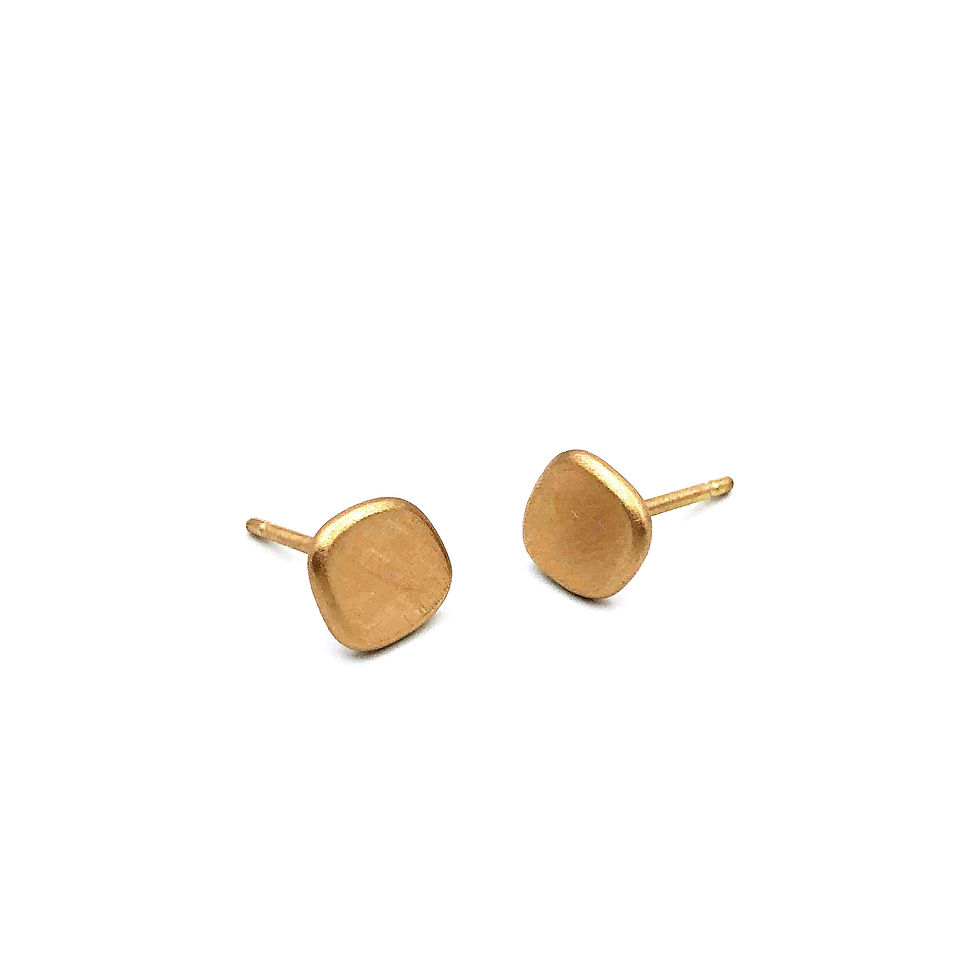 Everyday Modern Gold Stud Earrings in 18k Recycled Rose Gold