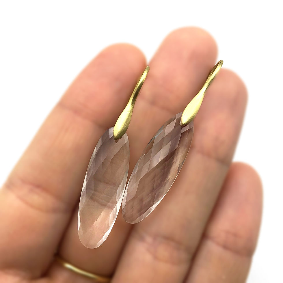 Thumbnail: Rock Crystal Drop Earrings in 18k Recycled Yellow Gold