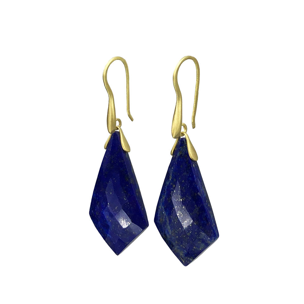 Lapis Kite Trapeze Earrings in 18k Recycled Yellow Gold