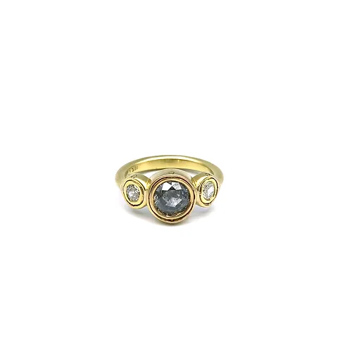 Triplet Gemini Ring Gray Galaxy Rose Nouveau Diamond 18k Yellow Gold Originaleve