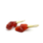 Dancing Red Mexican Fire Opal Earrings in 18k Recycled Yellow Gold