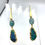 Thumbnail: Amazon Collection Striped Australian Opal & Blue Tourmaline Earrings in 18k Recycled Yellow Gold with Leaf Detail Cutout