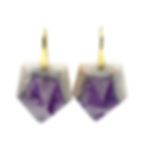 Natural Amethyst Hexagon Earrings in 18k Recycled Yellow Gold