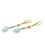 Thumbnail: Aquamarine Carved Gemstone Leaf Shoulder Duster Earrings | 18k Recycled Yellow Gold