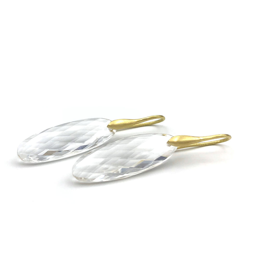 Rock Crystal Drop Earrings in 18k Recycled Yellow Gold