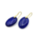 Lapis Cabochon Oval Earrings in 18k Recycled Yellow Gold