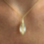 Gold Rutilated Quartz Marquise Necklace in 18k Recycled Yellow Gold