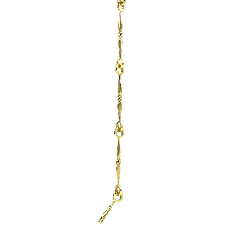 Thumbnail: Handmade Chain Amazon Circle Link Necklace in 18k Recycled Yellow Gold 16 inches