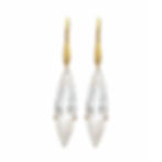 Sulfur in Quartz Marquise Earrings in 18k Yellow Gold