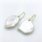 Pancake Pearl Earrings in 18k Recycled Yellow Gold