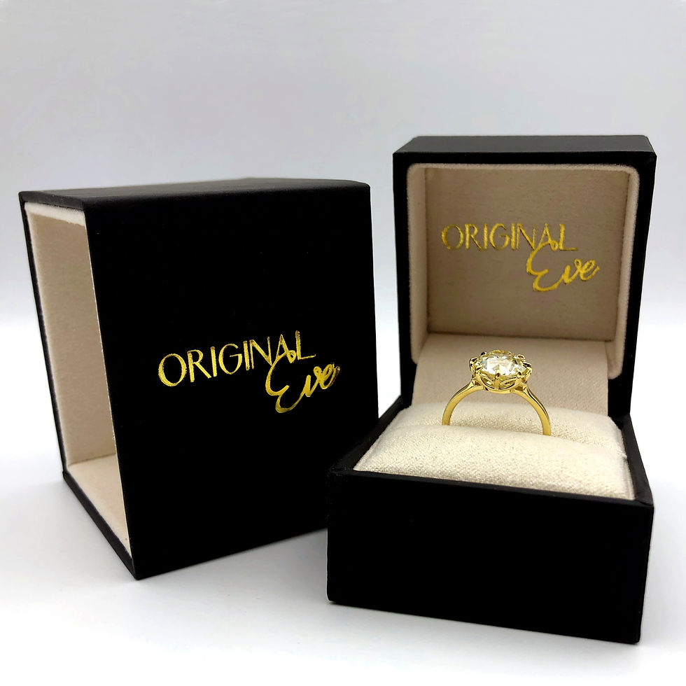 Thumbnail: Bespoke Old European Cut Diamond Ring with 8-prongs in 18k Recycled Yellow Gold