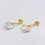Thumbnail: Pink Keshi Pearl Dangle Earring in 18k Recycled Yellow Gold with Stud, Modern Pearl Earring