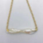 Thumbnail: Twisted Pearl Necklace in 18k Recycled Yellow Gold Modern Pearl Necklace