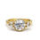 Thumbnail: Old European Cut Diamond and Rose Nouveau Engagement Ring in 18k Yellow Gold
