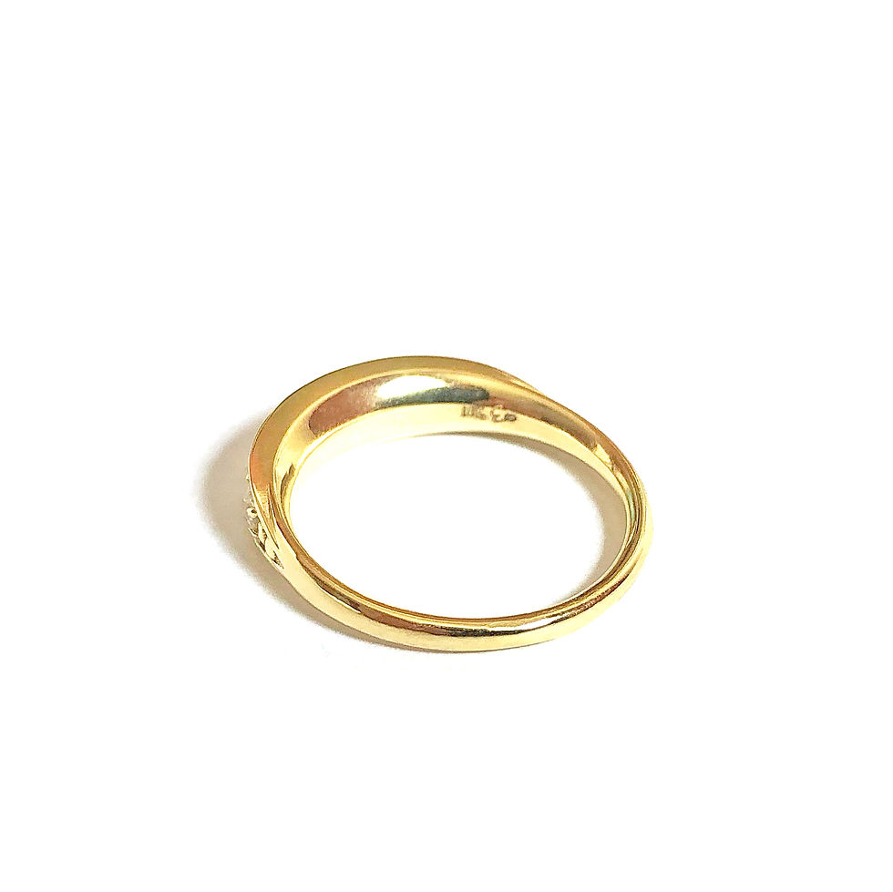 Thumbnail: Old Mine Cut Diamond Band Ring in 18k Recycled Yellow Gold