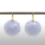 Blue Chalcedony Circle Earrings in 18k Recycled Yellow Gold