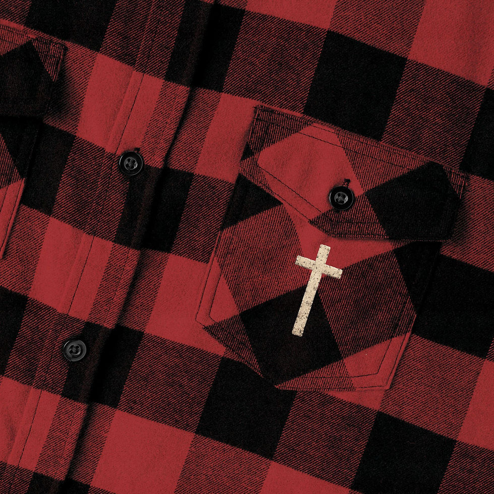 Thumbnail: Premium Christian Flannel Shirt with Cross | Faith-Based Everyday Apparel