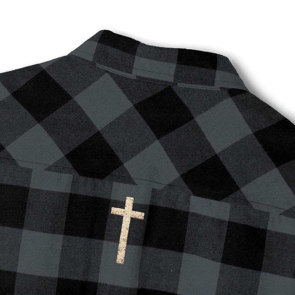 Thumbnail: Premium Christian Flannel Shirt with Cross | Faith-Based Everyday Apparel