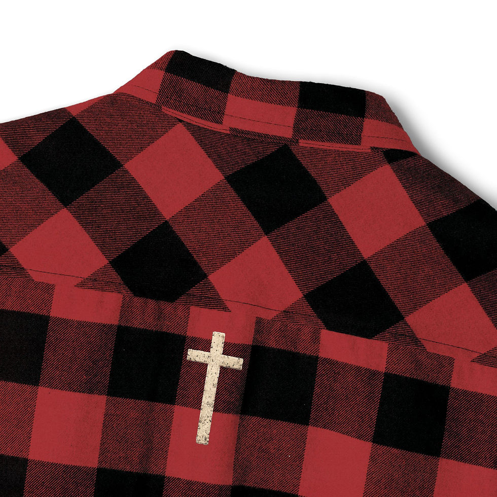 Thumbnail: Premium Christian Flannel Shirt with Cross | Faith-Based Everyday Apparel