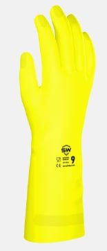 CORESAFE® F13Y Natural Rubber Chemical-Resistant Gloves Flock-Lined SHA Approved