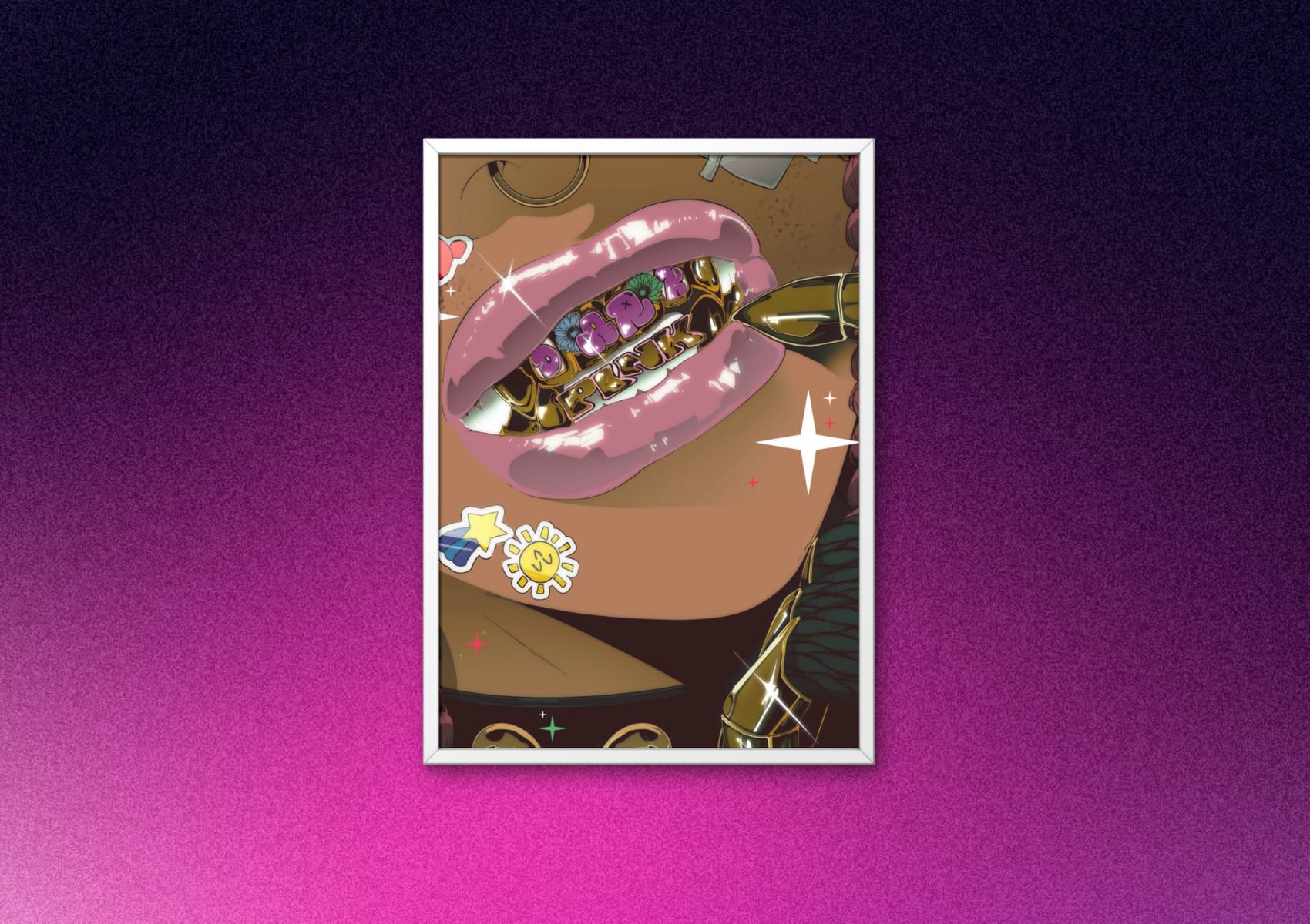 Dark Pink – Art Print - Fangz & Grillz
