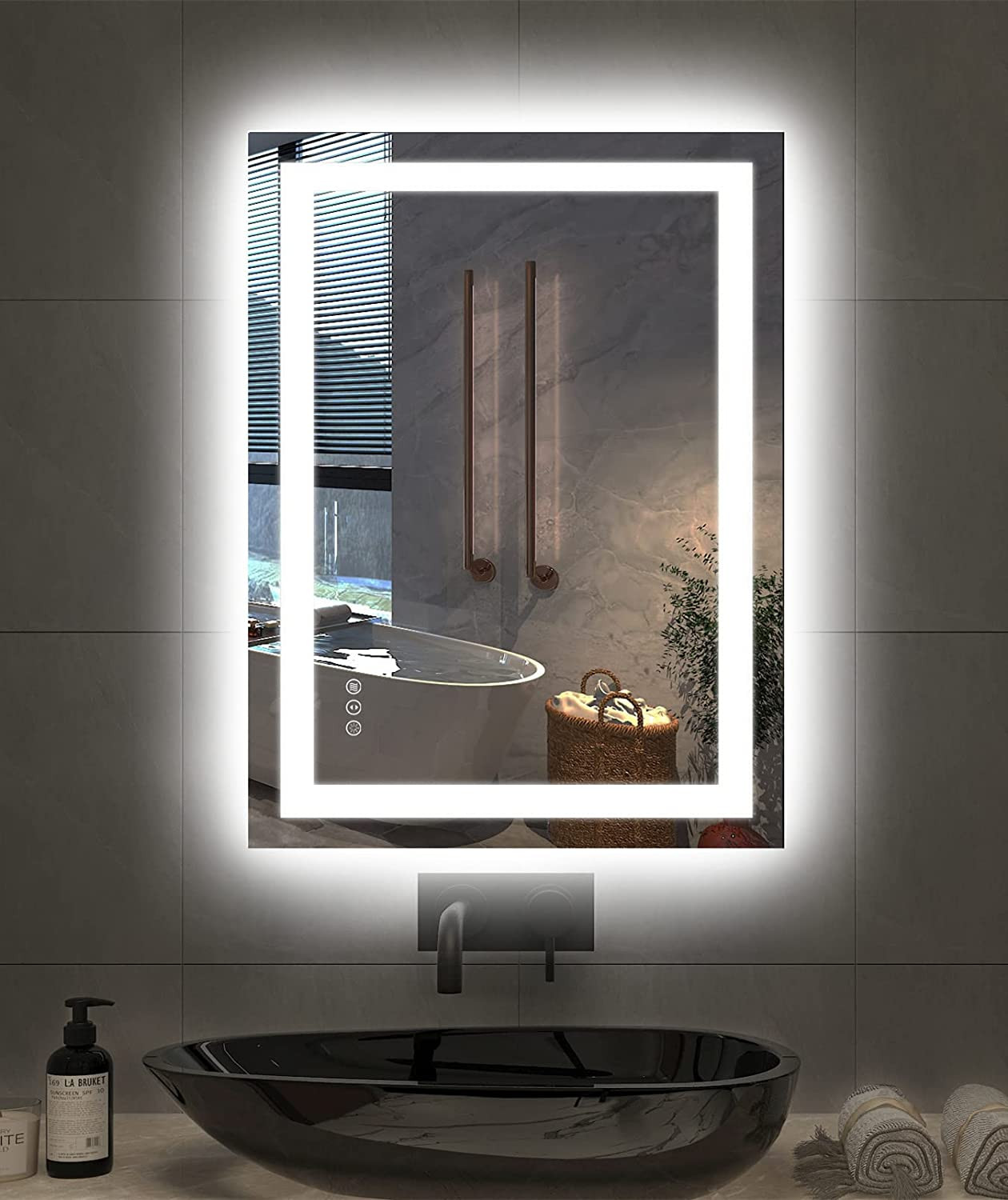 32"X24" Inch LED MIRROR WITH TOUCH ON/OFF DIMMER & FOG FREE