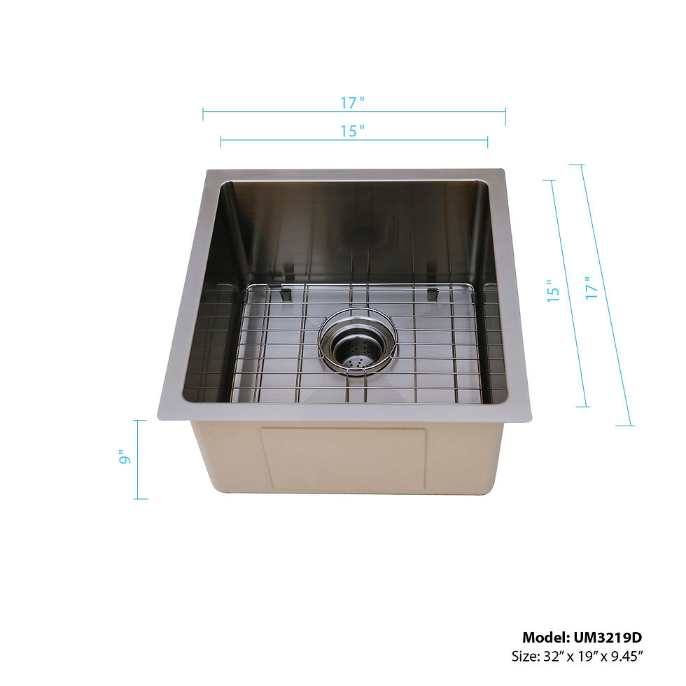 Thumbnail: UM1717 18 Gauge Under-mount Single Bowl Kitchen Sink, 17 Inch