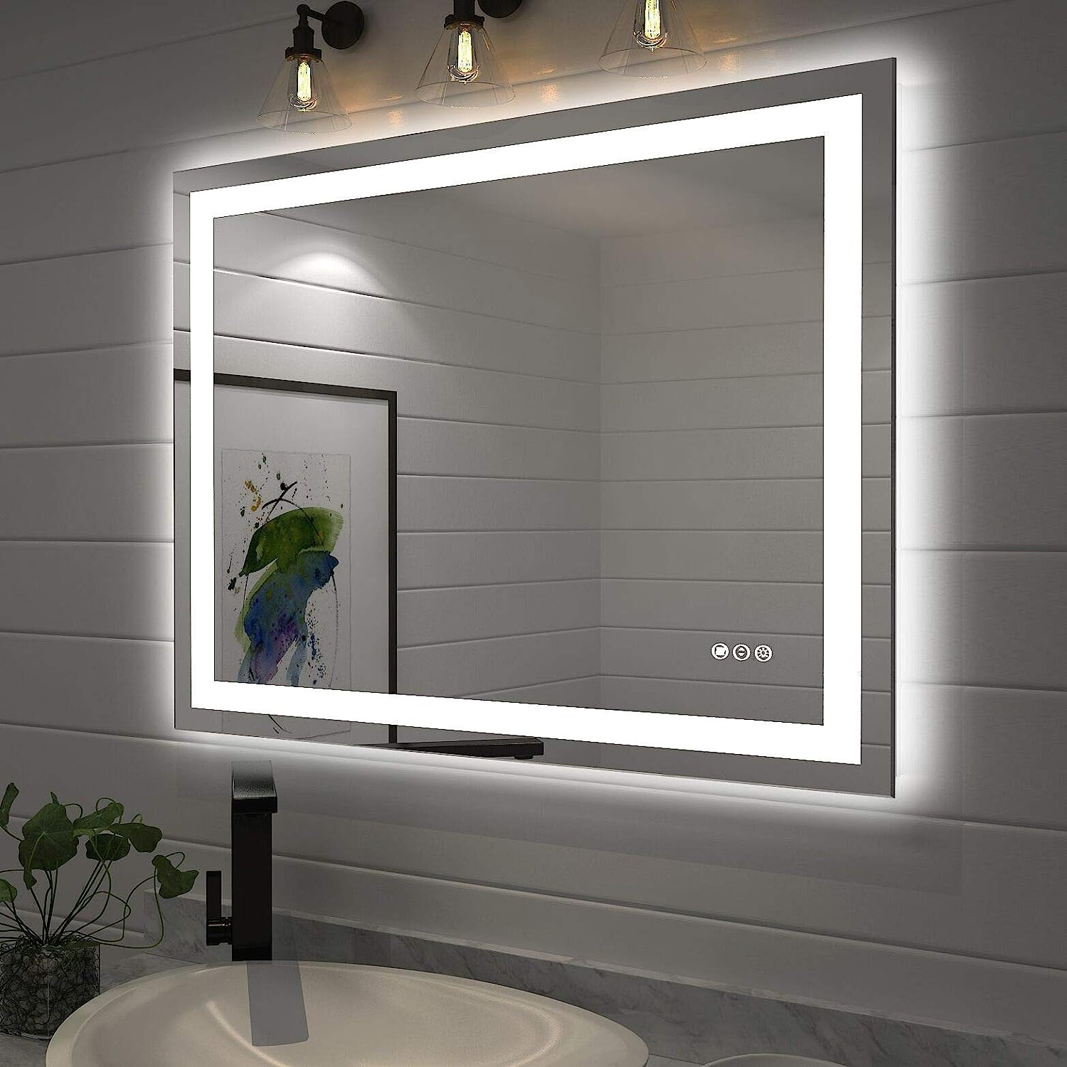 32"X40" Inch LED Baclit Mirror with Touch ON/OFF Dimmer & Fog Free
