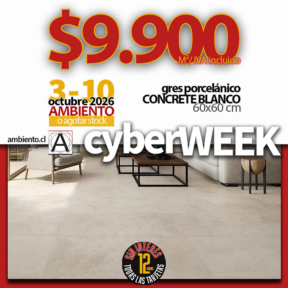 Aviso precio cyber de con GRES PORCELANATO 60X60 CM CONCRET BLANCO
