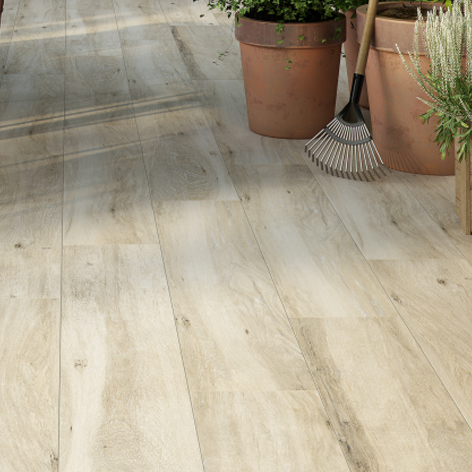 Detalle de piso de Porcelanato 20x120 cm Atelier Beige