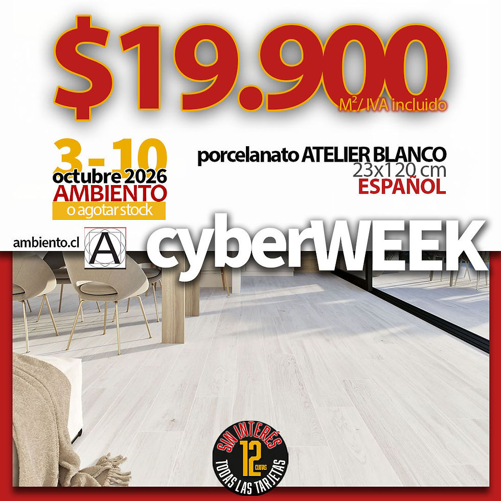 Aviso precio cyber de de porcelanato 20x120 cm Atelier Blanco