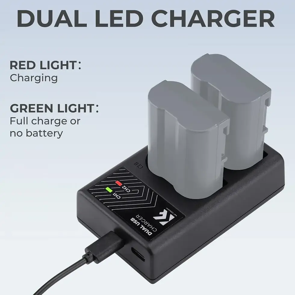 Thumbnail: K&F EN-EL15 Battery Charger, Dual Slot