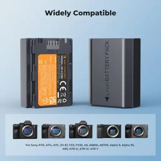 Thumbnail: K&F Concept 2600mAh NP-FZ100 Battery & Charger Set for Sony Cameras