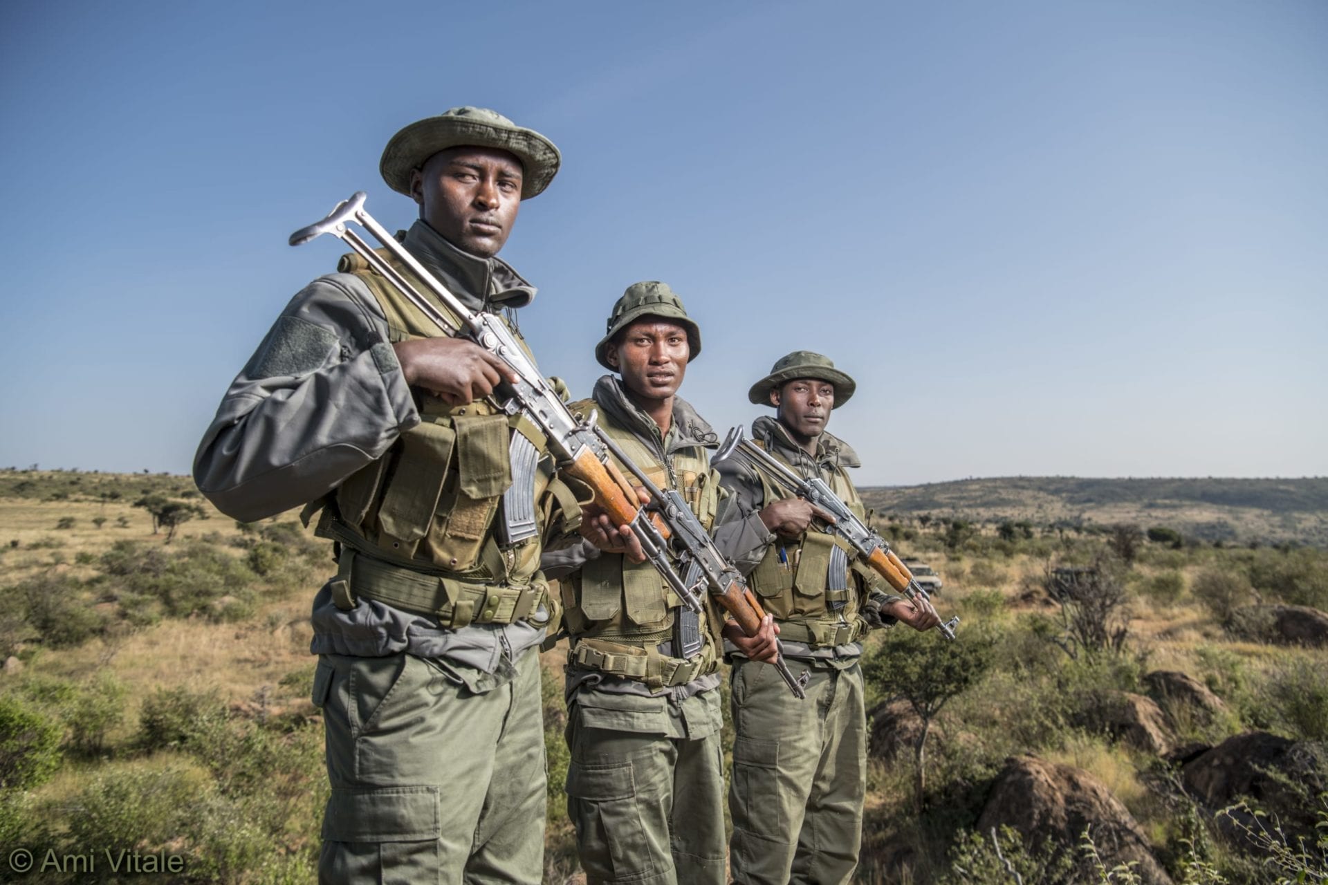 Loisaba’s Lion Rangers ready to respond to any incidences of human-wildlife conflict. © Ami Vitali.