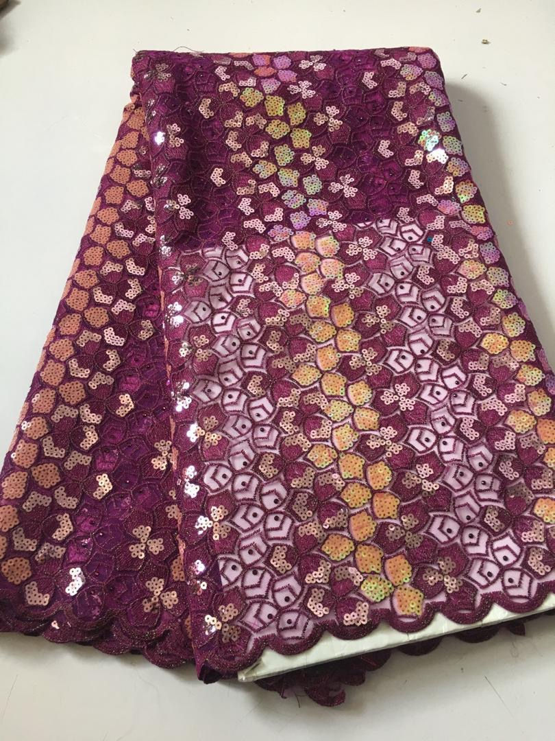 African sequence tulle lace