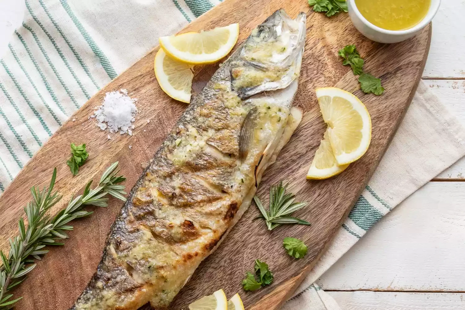 Grilled branzino