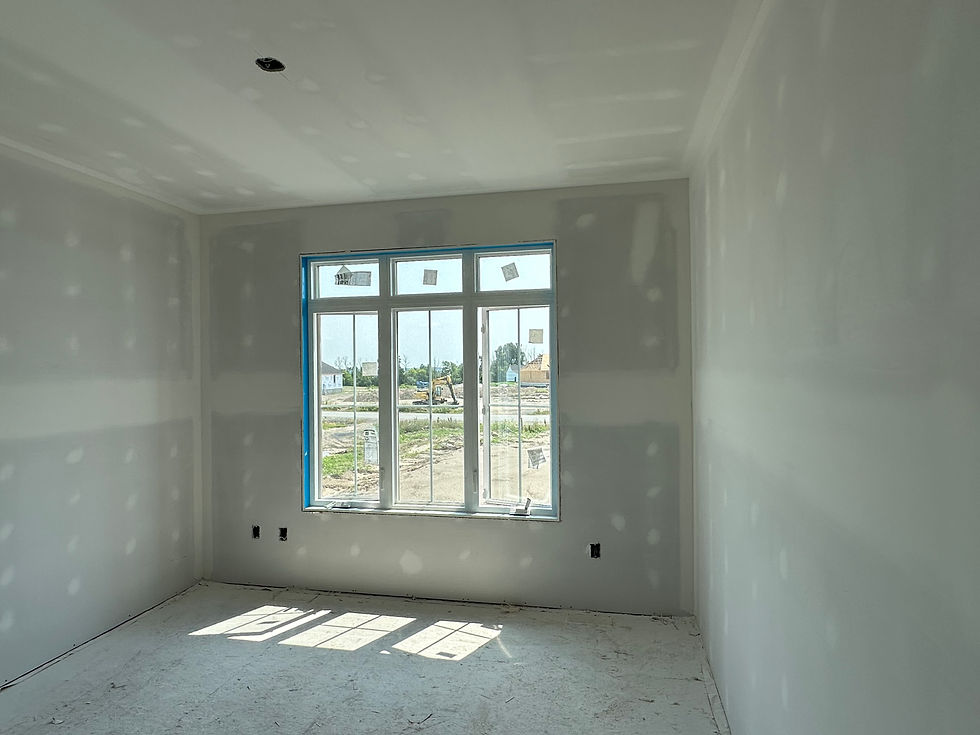 A new build featuring brand new drywalling and wall construction