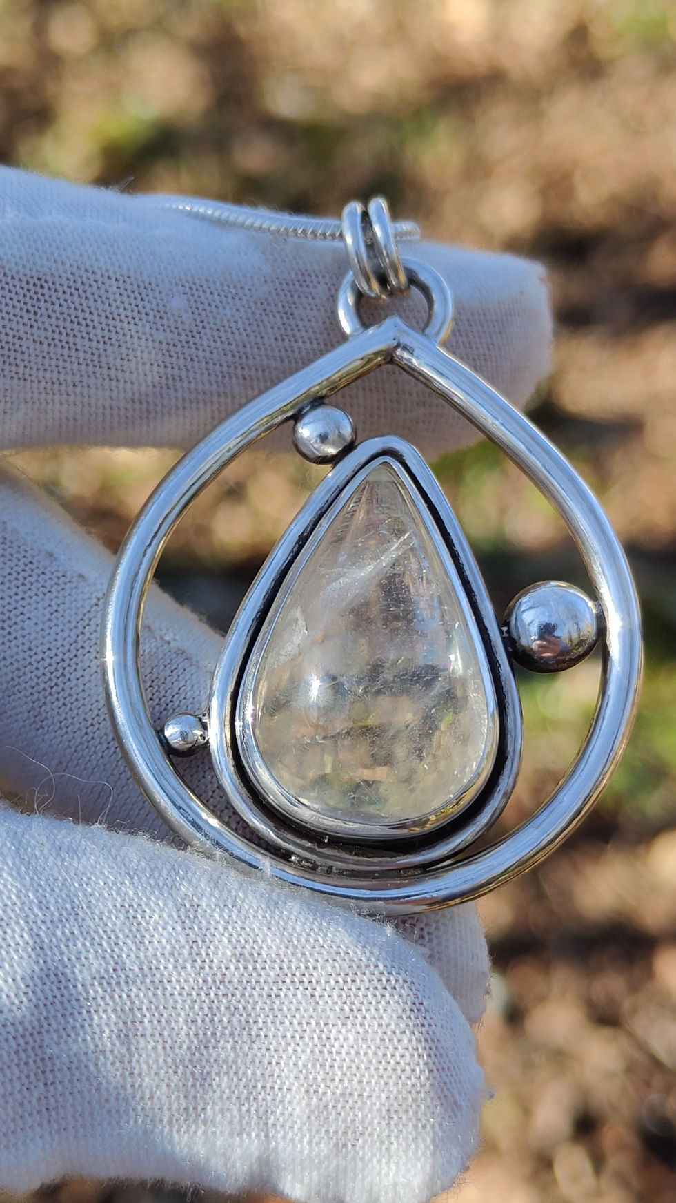 Miniature : Pendentif topaze blanche