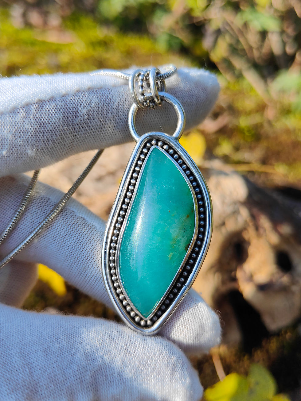 Miniature : Pendentif aragonite bleue
