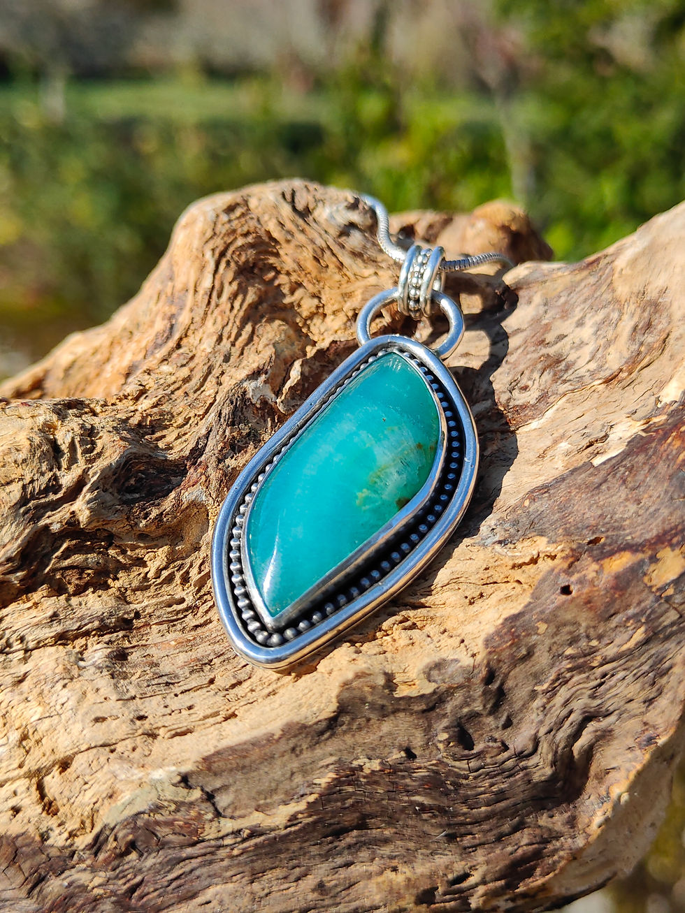 Miniature : Pendentif aragonite bleue