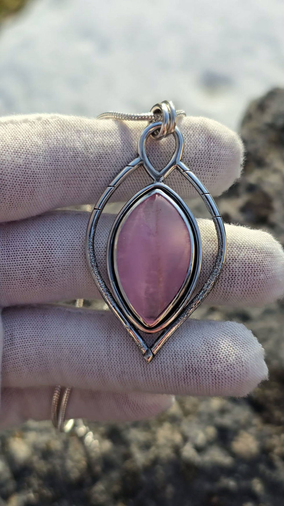 Miniature : Pendentif aragonite rose
