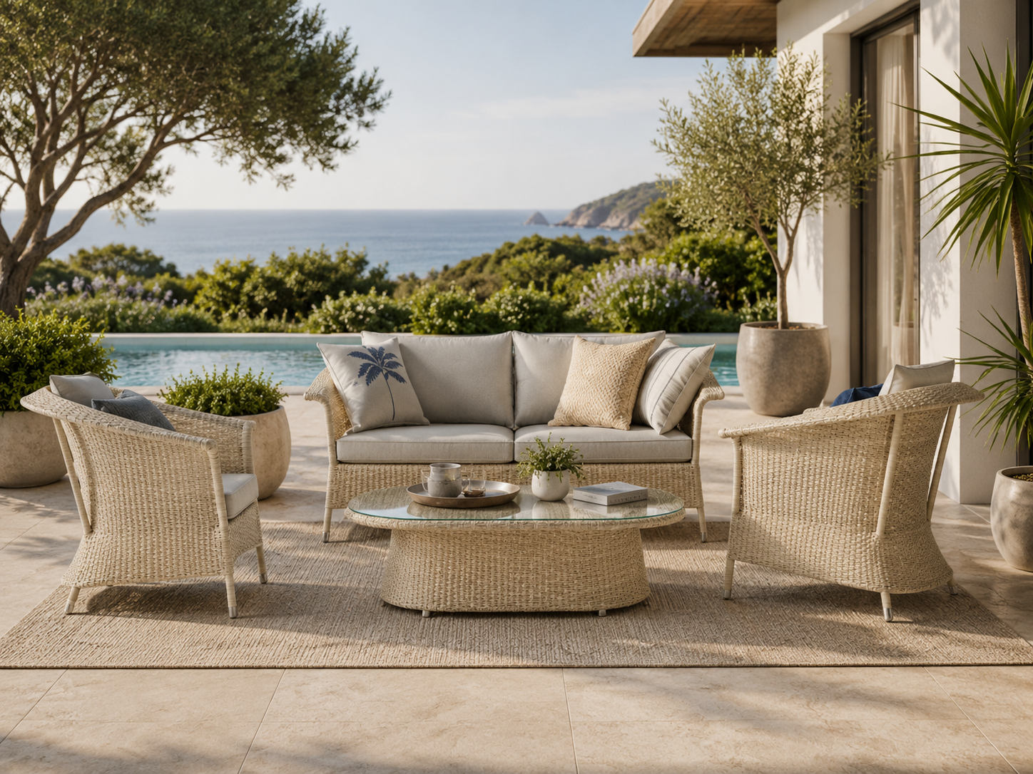 'Texas' Outdoor Wicker Lounge Setting