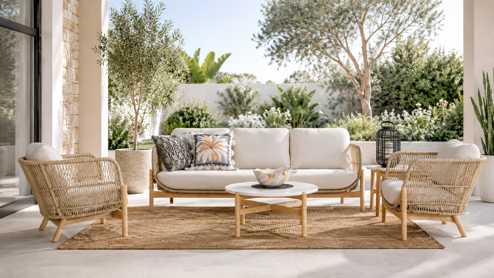 'Talara' Outdoor Lounge Setting 4PCE ( TRIPLE SEATER PACKAGE)