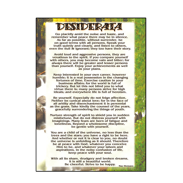 C49 Desiderata Greeting Card