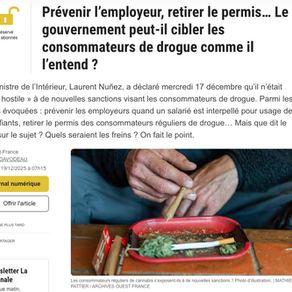 INVICTAE dans Ouest-France : l'employeur d'un salarié consommateur de drogues peut-il  être tenu informé ? 