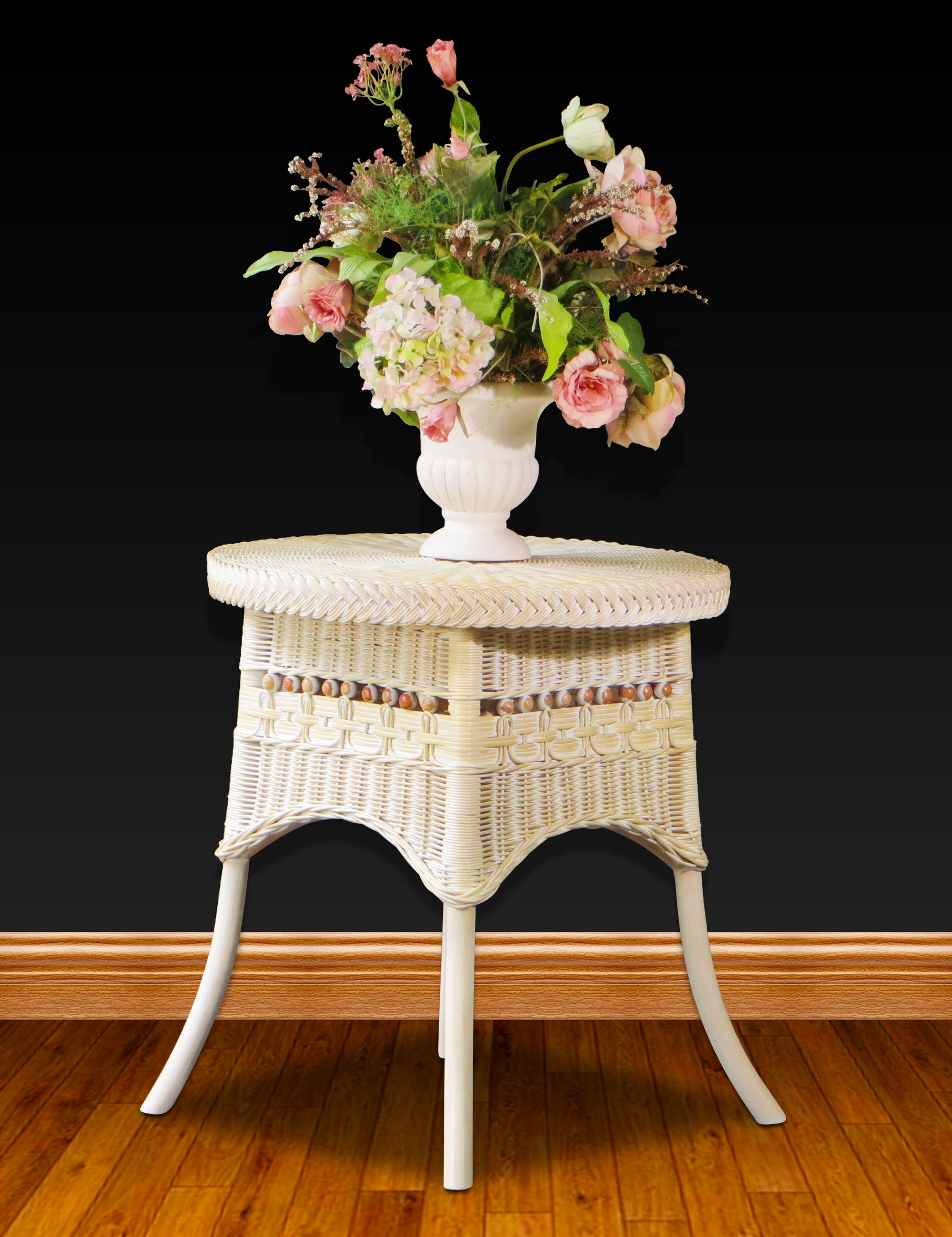 Loop-N-Ball End Table (offered in two sizes) - White Wash