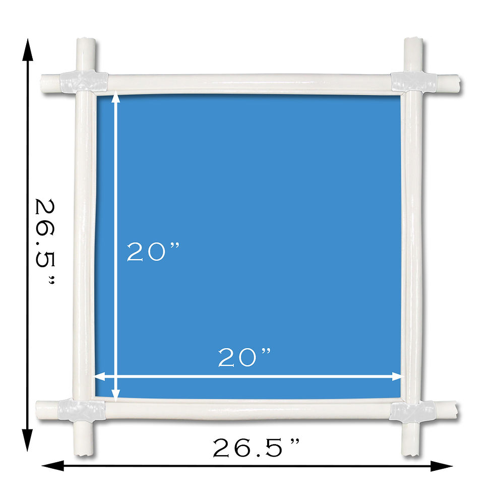 20X20 RAIN FOREST FRAME IN ALL WHITE FINISH (RFF-20X20-WH PL BLU FAB)