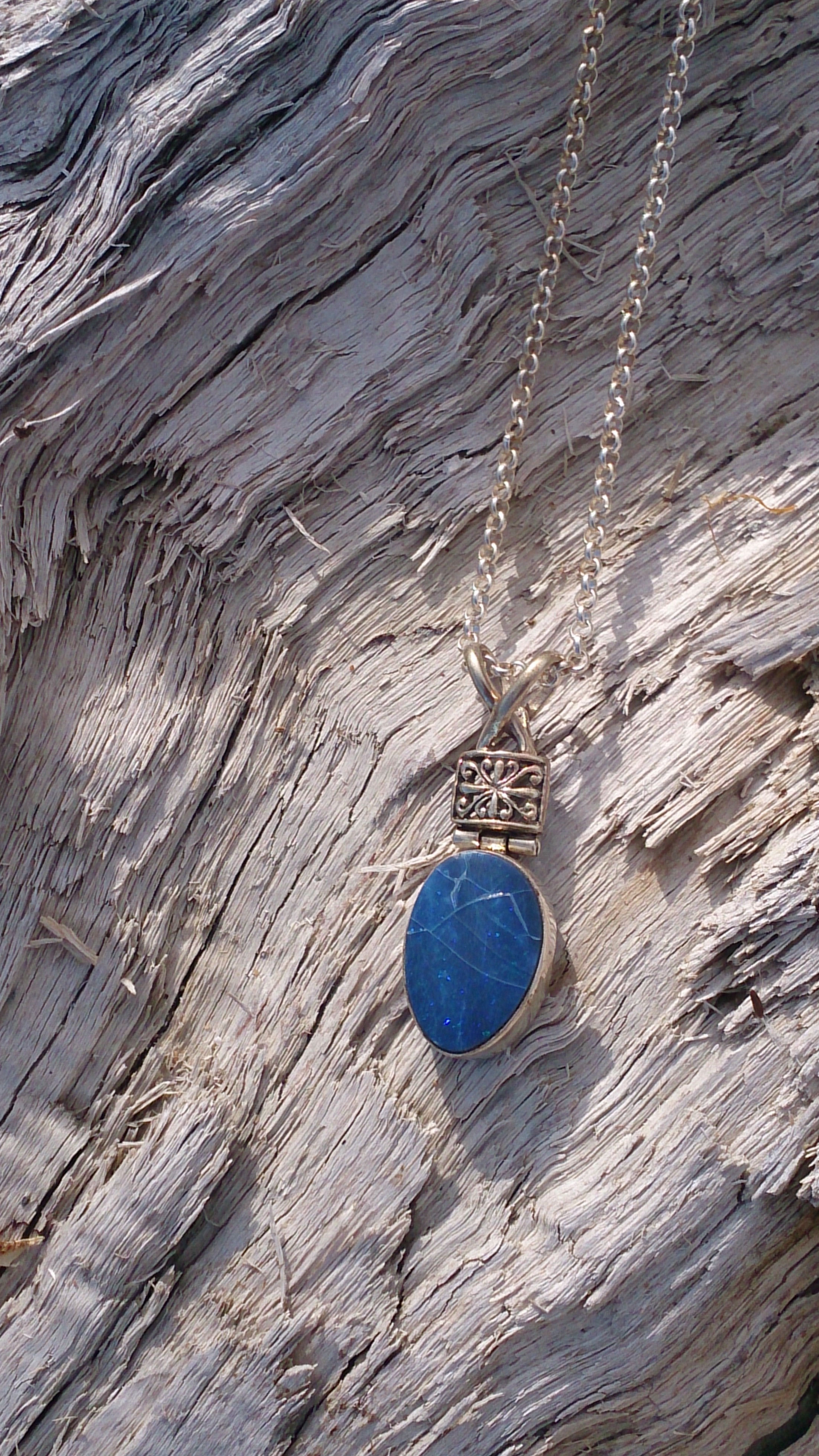 Dark Blue Opal Necklace